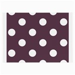Polka Dots - White on Eggplant Violet Large Glasses Cloth (2 Sides)