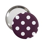 Polka Dots - White on Eggplant Violet 2.25  Handbag Mirror