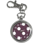 Polka Dots - White on Eggplant Violet Key Chain Watch