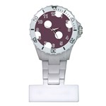 Polka Dots - White on Eggplant Violet Nurses Watch