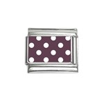 Polka Dots - White on Eggplant Violet Italian Charm (9mm)