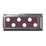 Polka Dots - White on Eggplant Violet Superlink Italian Charm (9mm)