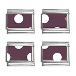 Polka Dots - White on Eggplant Violet 9mm Italian Charm (4 pack)