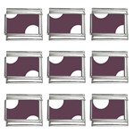 Polka Dots - White on Eggplant Violet 9mm Italian Charm (9 pack)