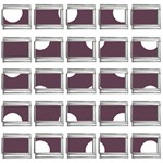 Polka Dots - White on Eggplant Violet 9mm Italian Charm (25 pack)