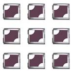 Polka Dots - White on Eggplant Violet Mega Link Italian Charm (9 pack)