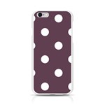 Polka Dots - White on Eggplant Violet Apple iPhone 6/6S Silicone Case (Transparent)
