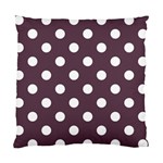 Polka Dots - White on Eggplant Violet Standard Cushion Case (Two Sides)