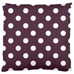 Polka Dots - White on Eggplant Violet Large Cushion Case (Two Sides)