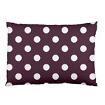 Polka Dots - White on Eggplant Violet Pillow Case (One Side)