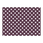 Polka Dots - White on Eggplant Violet Double Sided Flano Blanket (Mini)