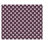 Polka Dots - White on Eggplant Violet Double Sided Flano Blanket (Small)