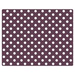 Polka Dots - White on Eggplant Violet Double Sided Flano Blanket (Medium)