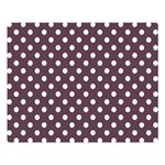 Polka Dots - White on Eggplant Violet Double Sided Flano Blanket (Large)