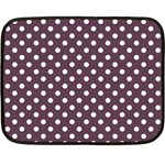 Polka Dots - White on Eggplant Violet Double Sided Fleece Blanket (Mini)