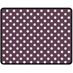 Polka Dots - White on Eggplant Violet Fleece Blanket (Medium) (One Side)