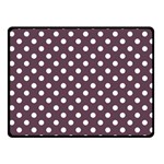 Polka Dots - White on Eggplant Violet Fleece Blanket (Small) (One Side)