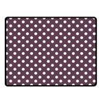 Polka Dots - White on Eggplant Violet Double Sided Fleece Blanket (Small) (Two Sides)