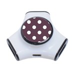Polka Dots - White on Eggplant Violet Portable USB Hub (One Side)
