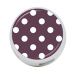 Polka Dots - White on Eggplant Violet 4-Port USB Hub (One Side)