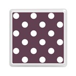Polka Dots - White on Eggplant Violet Memory Card Reader with Storage (Square)