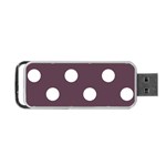 Polka Dots - White on Eggplant Violet Portable USB Flash (Two Sides)