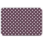 Polka Dots - White on Eggplant Violet Large Doormat