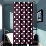 Polka Dots - White on Eggplant Violet Shower Curtain 36  x 72  (Stall)