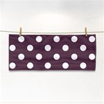 Polka Dots - White on Eggplant Violet Hand Towel