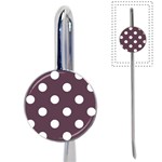 Polka Dots - White on Eggplant Violet Book Mark