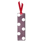 Polka Dots - White on Eggplant Violet Small Book Mark