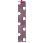 Polka Dots - White on Eggplant Violet Large Book Mark