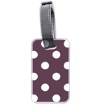 Polka Dots - White on Eggplant Violet Luggage Tag (Two Sides)