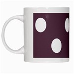 Polka Dots - White on Eggplant Violet White Mug