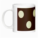 Polka Dots - White on Eggplant Violet Night Luminous Mug