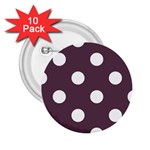Polka Dots - White on Eggplant Violet 2.25  Button (10 pack)