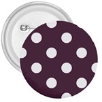 Polka Dots - White on Eggplant Violet 3  Button