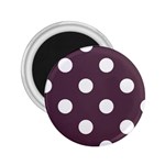 Polka Dots - White on Eggplant Violet 2.25  Magnet