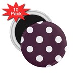Polka Dots - White on Eggplant Violet 2.25  Magnet (10 pack)