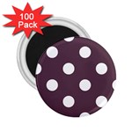 Polka Dots - White on Eggplant Violet 2.25  Magnet (100 pack)