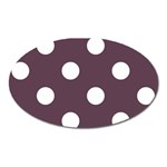 Polka Dots - White on Eggplant Violet Magnet (Oval)
