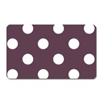 Polka Dots - White on Eggplant Violet Magnet (Rectangular)