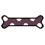 Polka Dots - White on Eggplant Violet Magnet (Dog Bone)