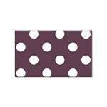 Polka Dots - White on Eggplant Violet Sticker (Rectangular)