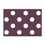 Polka Dots - White on Eggplant Violet Sticker A4 (10 pack)