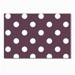 Polka Dots - White on Eggplant Violet Postcard 4  x 6 