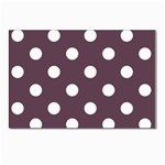 Polka Dots - White on Eggplant Violet Postcards 5  x 7  (Pkg of 10)