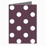 Polka Dots - White on Eggplant Violet Greeting Card