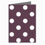 Polka Dots - White on Eggplant Violet Greeting Cards (Pkg of 8)