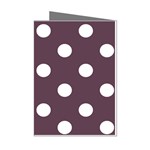 Polka Dots - White on Eggplant Violet Mini Greeting Cards (Pkg of 8)